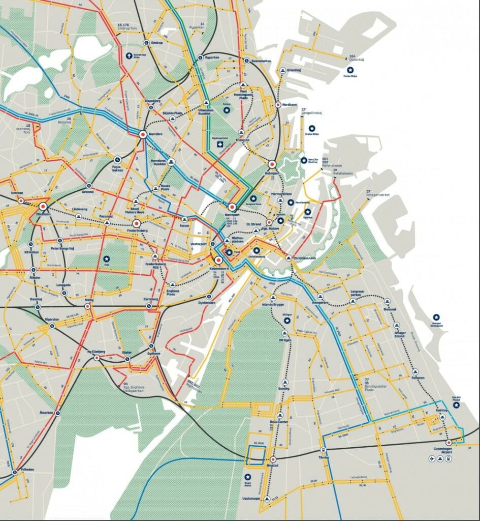Bus Streckennetz Kopenhagen