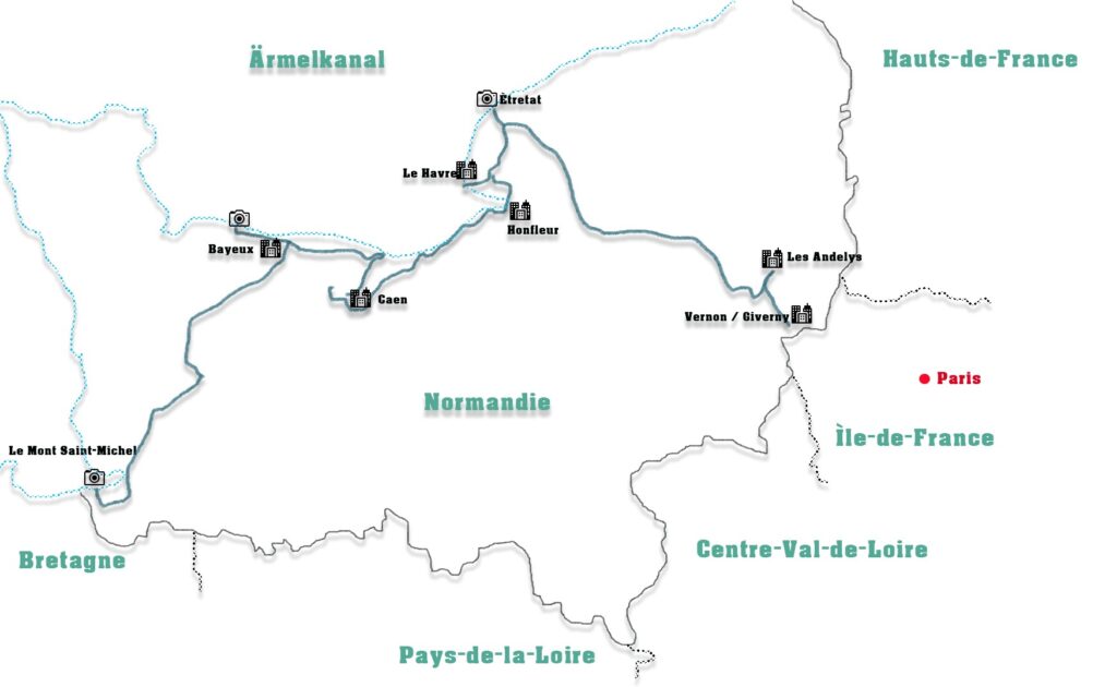 Roadtrip Normandie Karte